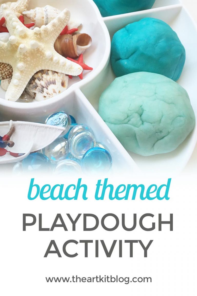 Beach themed playdough invitation to play activity the art kit recipe