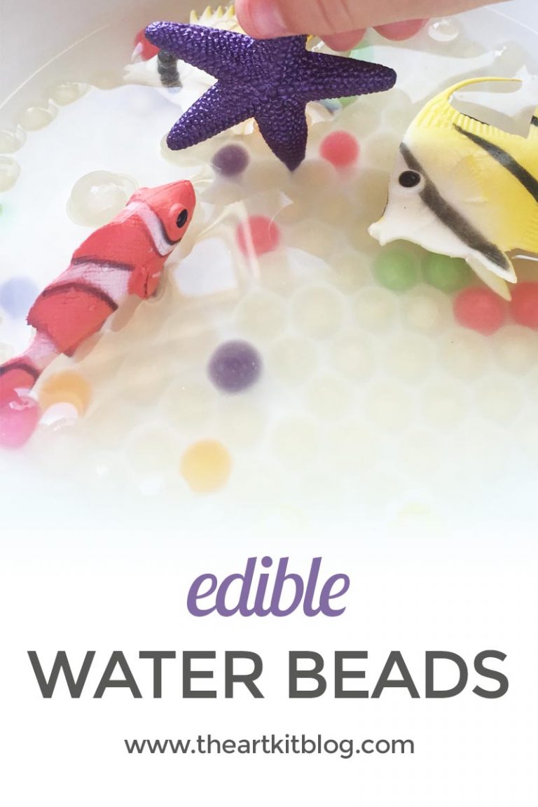 Edible water beads for safe and fun sensory play activity from @theartkit www.theartkitblog.com