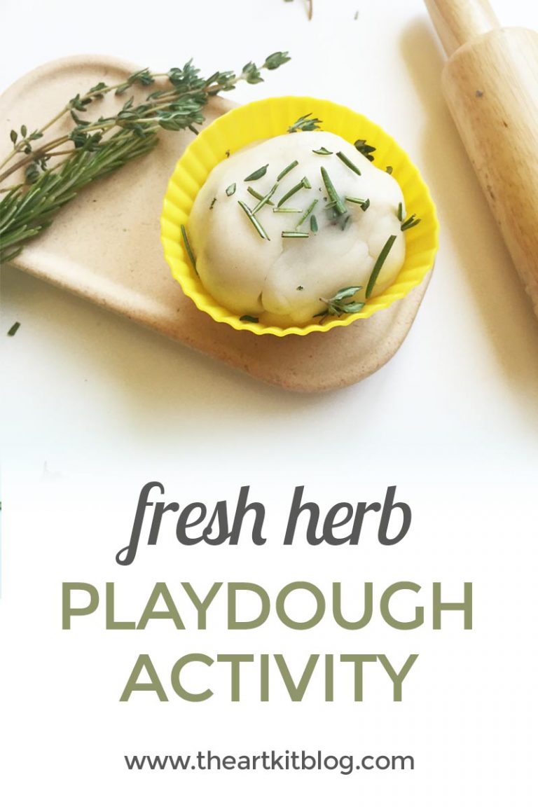 How to make fresh herb playdough recipe from @theartkit www.theartkitblog.com
