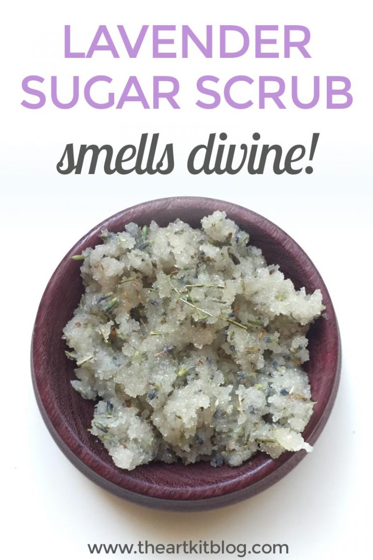 Lavender Sugar Body Scrub Recipe easy diy by the art kit