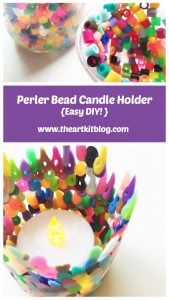 Perler Bead Candle Holders by The Art Kit Blog. Stop by the Blog Today to See This and Many More Arts and Crafts and Activities for Kids or Pin For Later