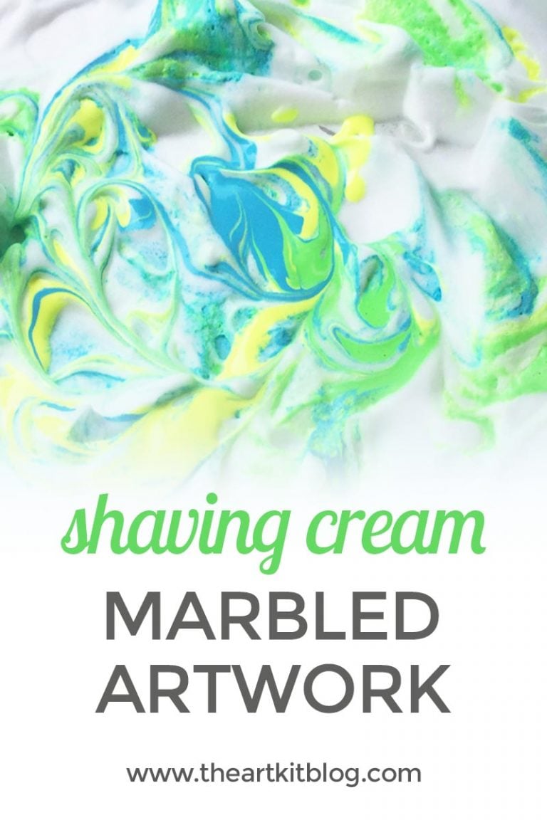 Shaving Cream and Paint Marbling Art by The Art KiT PINTEREST