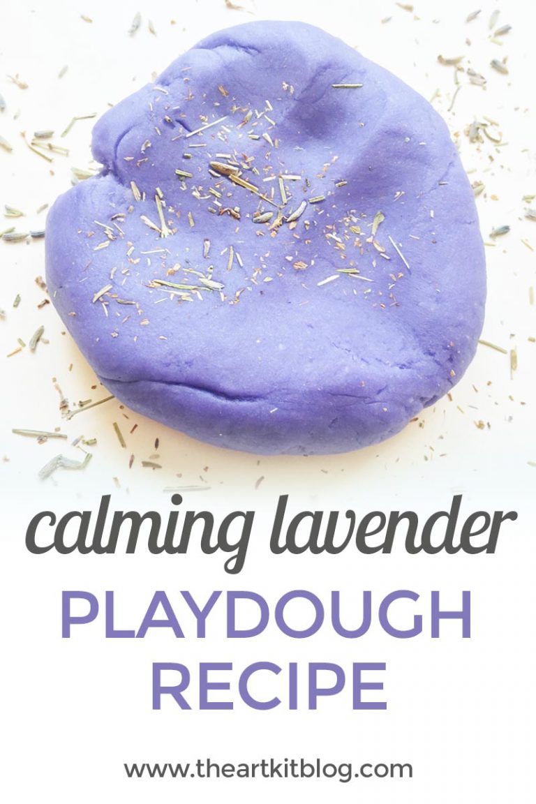 Learn how to make calming lavender playdough from @theartkit www.theartkitblog.com