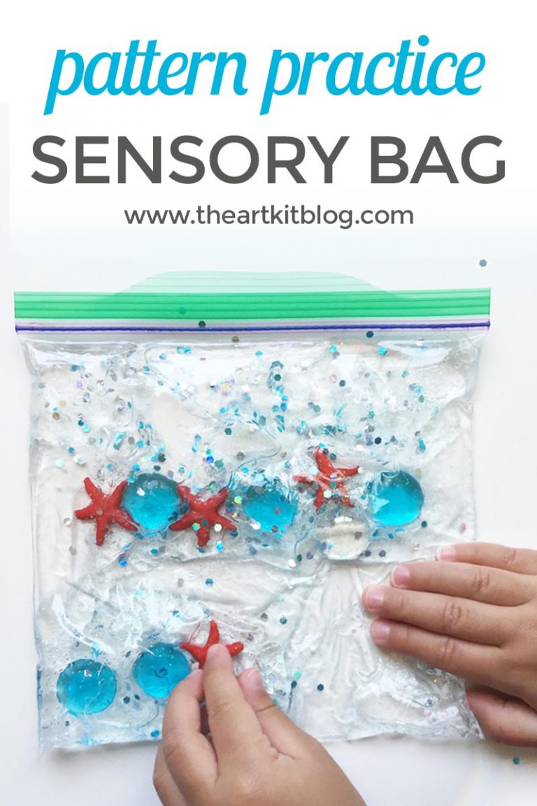 How to make sensory bags for pattern practice. Visit @theartkit www.theartkitblog.com