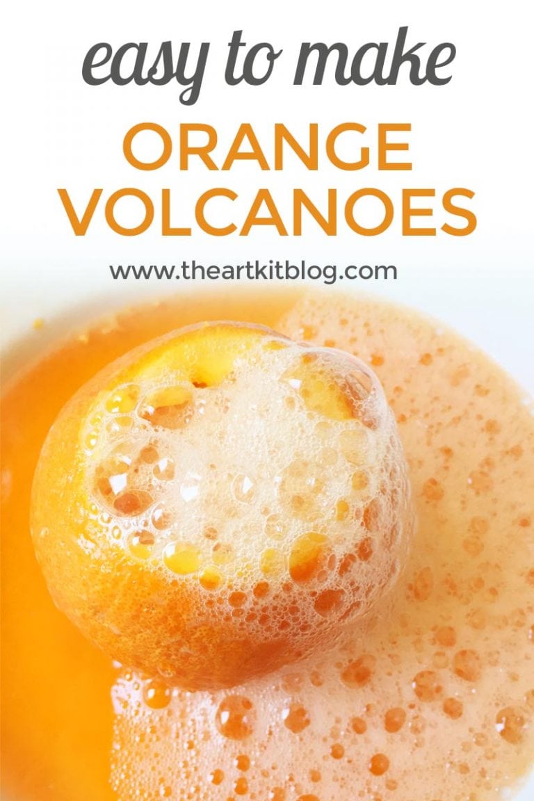 Orange Volcanoes Science Experiment for Kids Using Simple Ingredients - Perfect STEAM Project