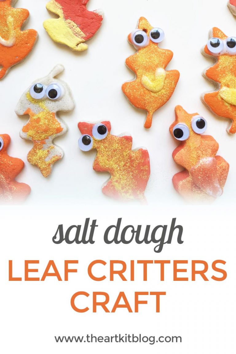 Salt dough leaf critters- an easy and fun fall craft for kids from @theartkit www.theartkitblog.com