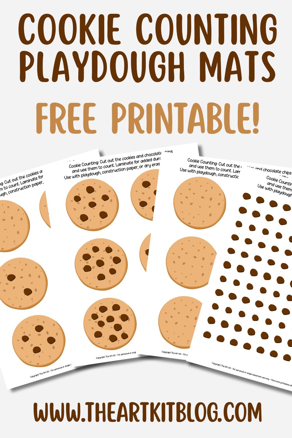 Chocolate chip cookie fun inspired by the classic book if you give a mouse a cookie. Playdough mat for counting fun at @theartkit www.theartkitblog.com