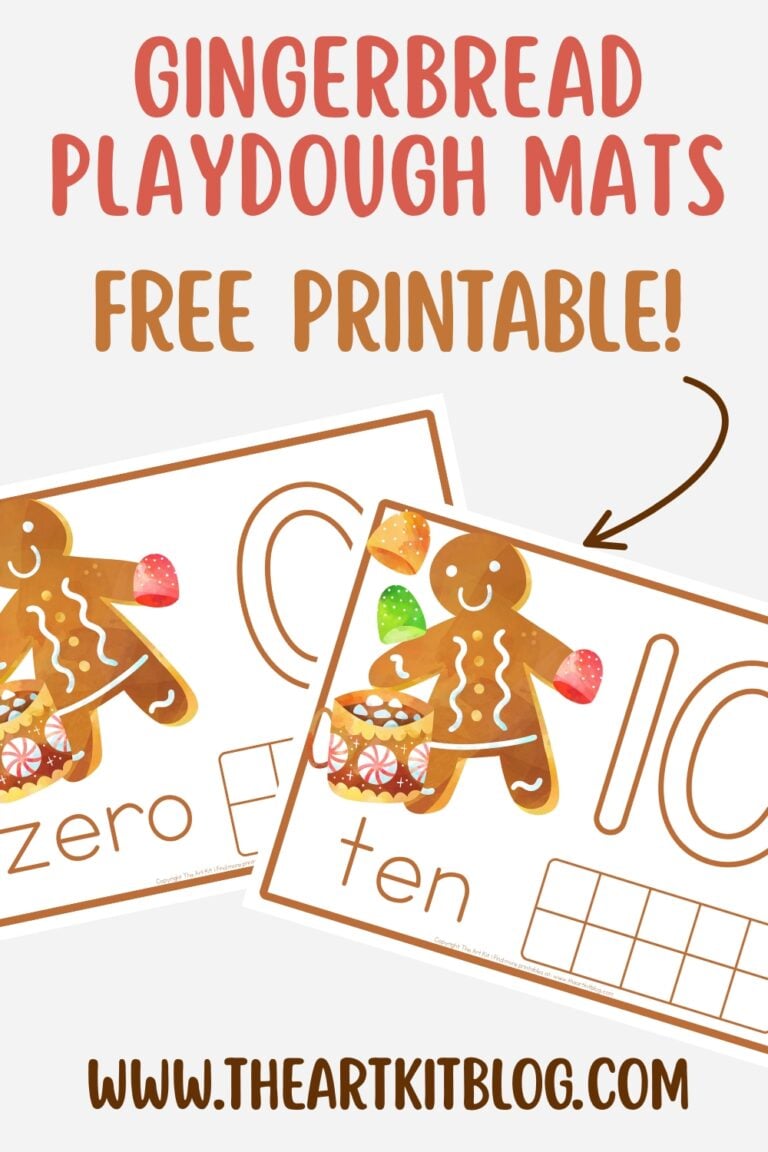 Free Gingerbread Ten Frame Playdough Printable (Numbers 0-10)