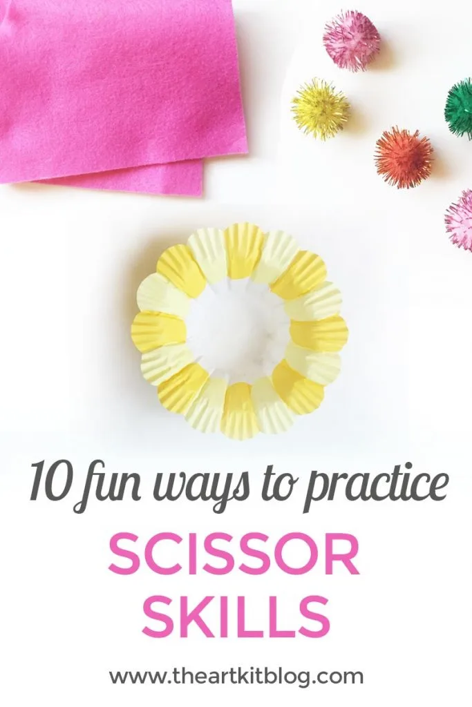 10 Fun Ways to Practice Scissor Skills - Cutting Practice for Kids at @theartkit www.theartkitblog.com