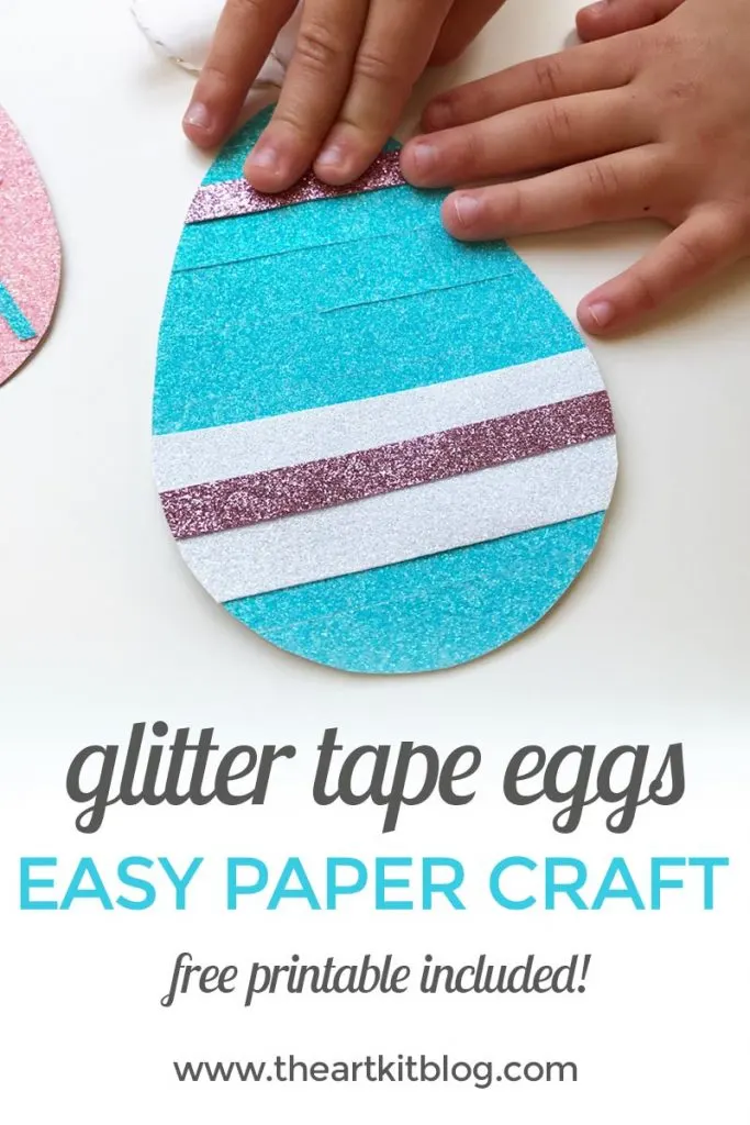 Glitter tape easter egg paper craft from @theartkit www.theartkitblog.com