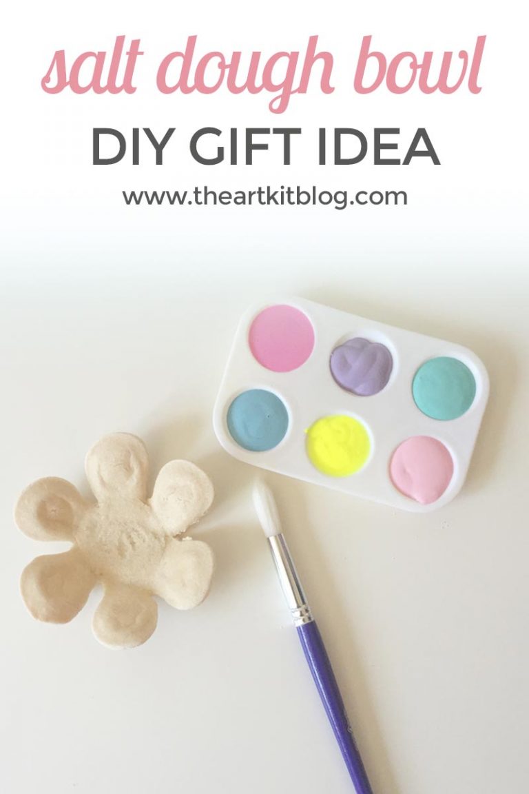 SALT DOUGH FLOWER BOWLS DIY GIFT IDEA MOTHERS DAY GIFT FOR KIDS TO MAKE THE ART KIT