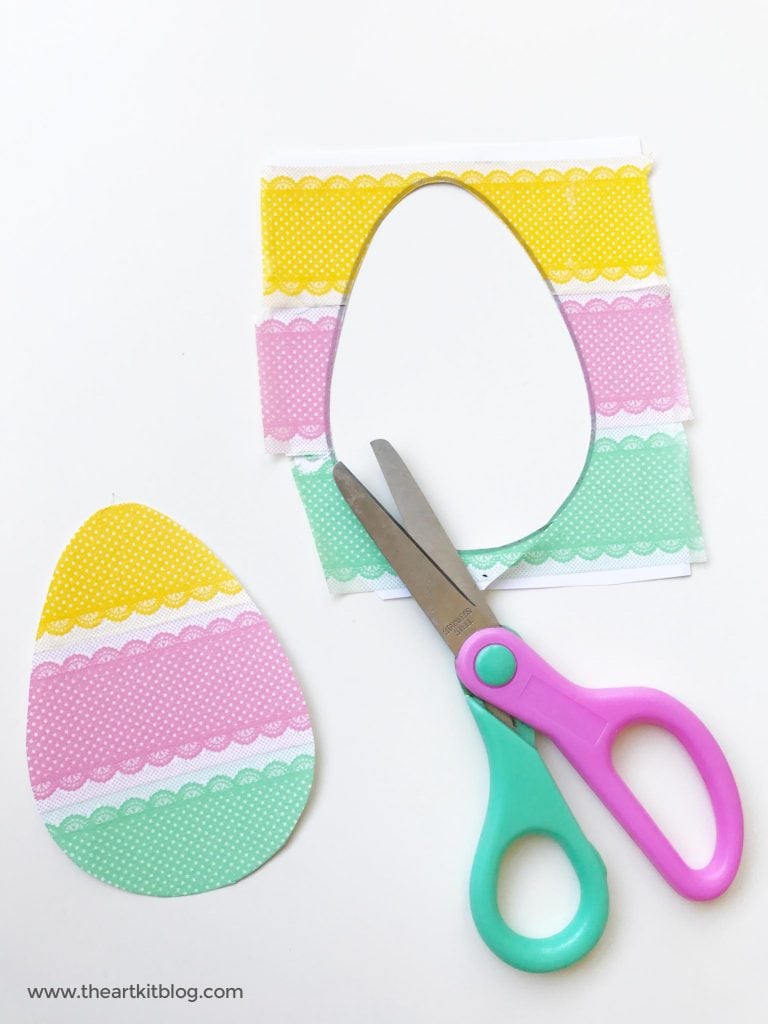 Washi tape easter egg paper craft from the art kit