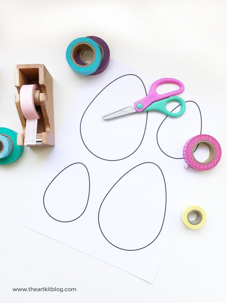 Washi tape easter egg paper craft from the art kit