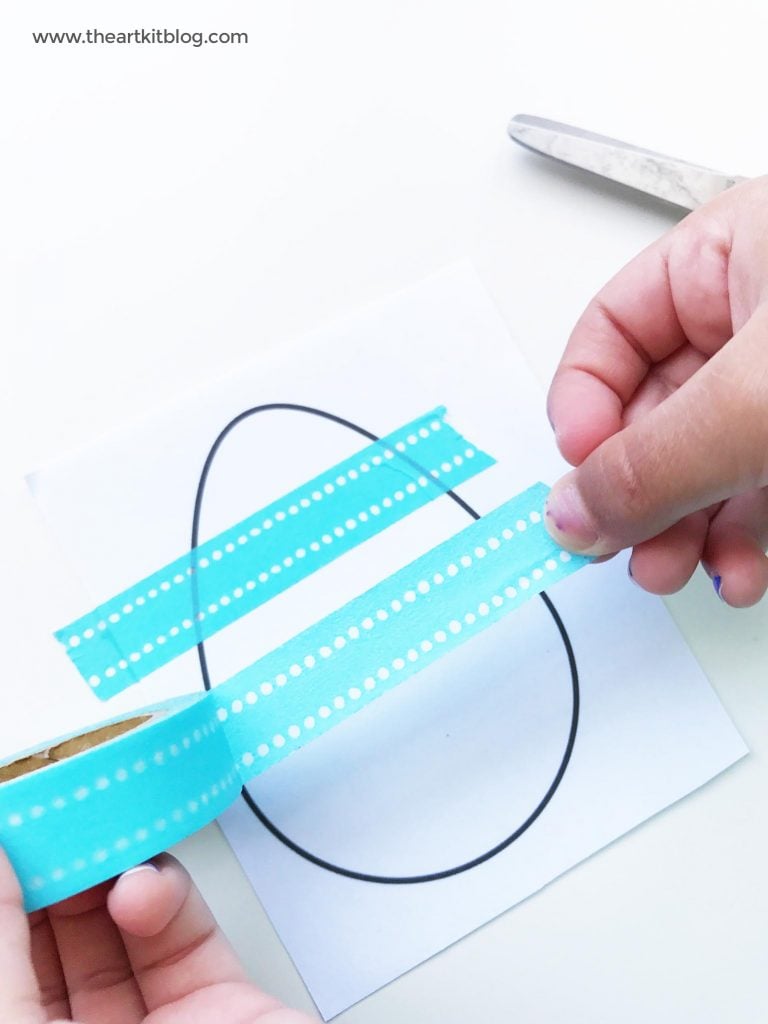 Washi tape easter egg paper craft from the art kit