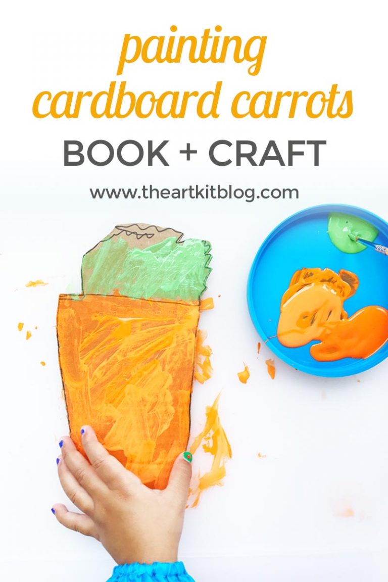 Painting Cardboard Carrots Craft for the Book - Too Many Carrots - from @theartkit