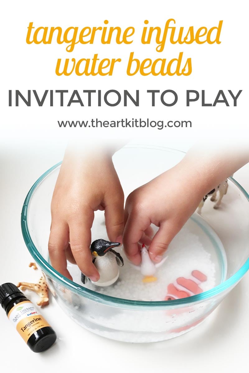 Tangerine Infused Water Beads Invitation to Play from @theartkit