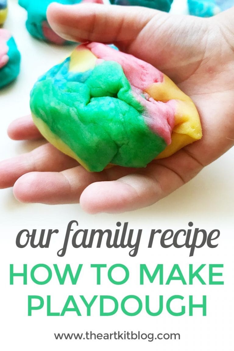 How to make playdough - sharing the family recipe for playdough at @theartkit