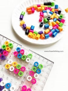 Perler bead activities for kids - diy color dominoes from the art kit