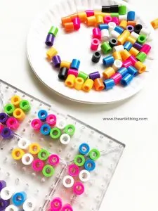 Perler bead activities for kids - diy color dominoes from the art kit