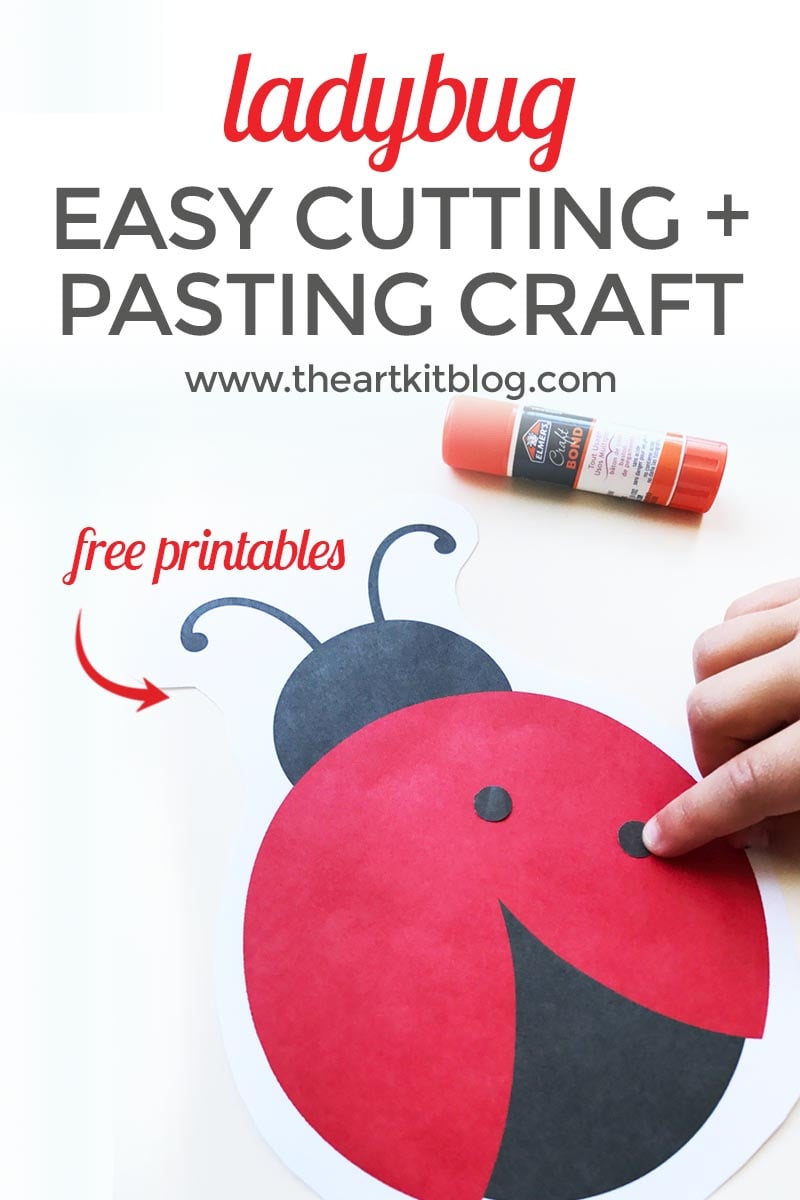 Ladybug Cutting and Pasting Activity for Kids {Free Printable Included