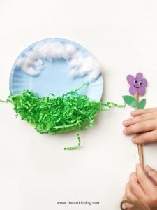 Animated paper plate craft for kids flower popsicle sticks the art kit