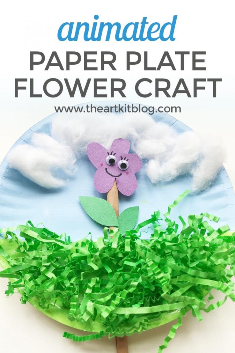 Animated paper plate craft for kids flower popsicle sticks the art kit