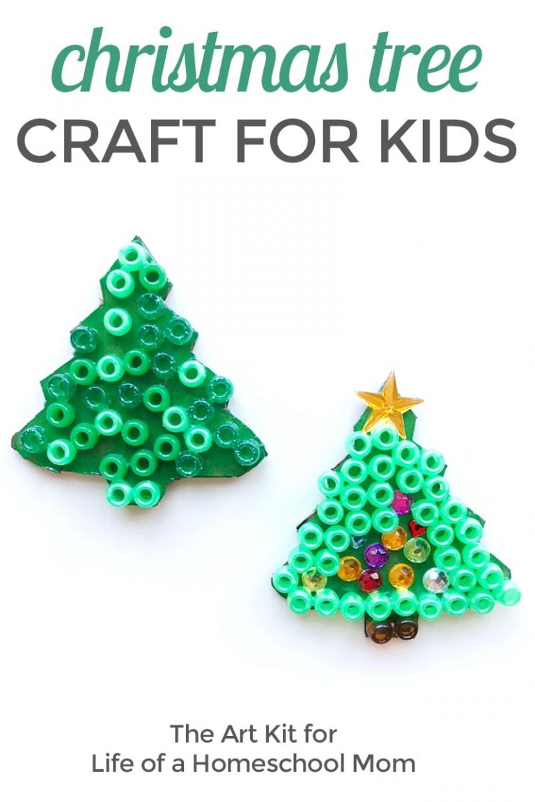 Easy Christmas tree craft for kids by the art kit blog for life of a homeschool mom