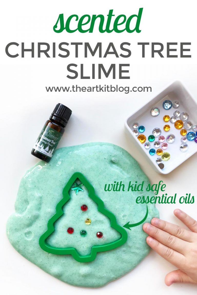 Christmas tree slime recipe how to make foolproof winter scented slime with essential oils by the art kit