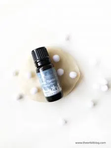 Snow playdough recipe scented with kid safe essential oils by plant therapy