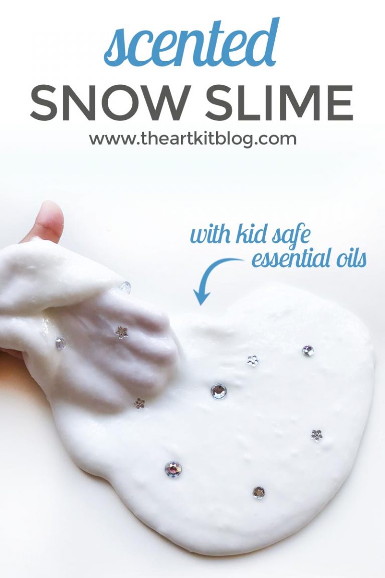 Snow slime recipe how to make foolproof winter scented slime with essential oils by the art kit