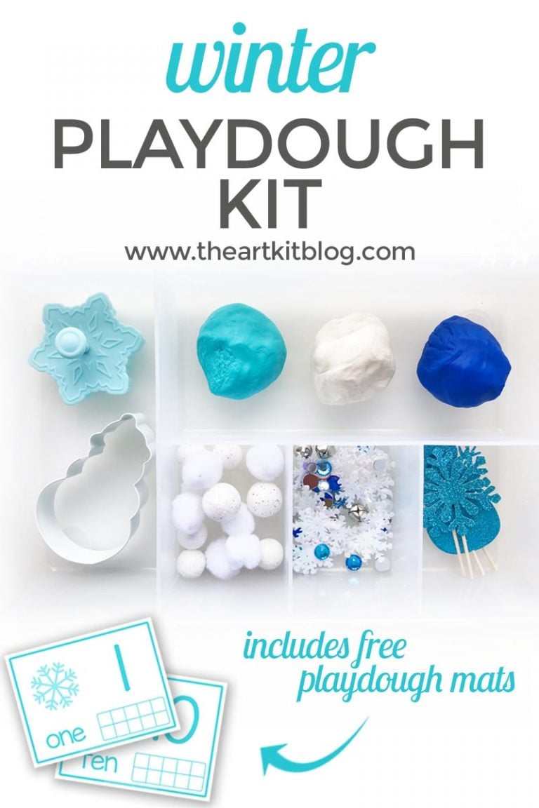 Winter playdough kit play dough mat for kids the art kit blog