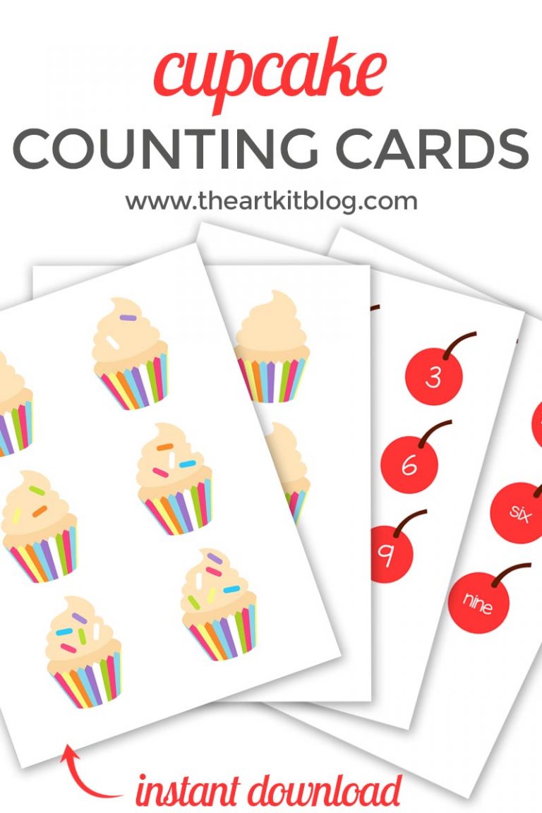 Cupcake Counting Cards Instant Download Printable The Art Kit