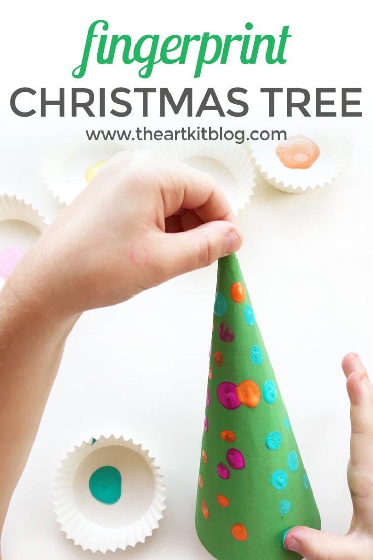 Fingerprint Christmas Tree Craft for Kids - The Art Kit