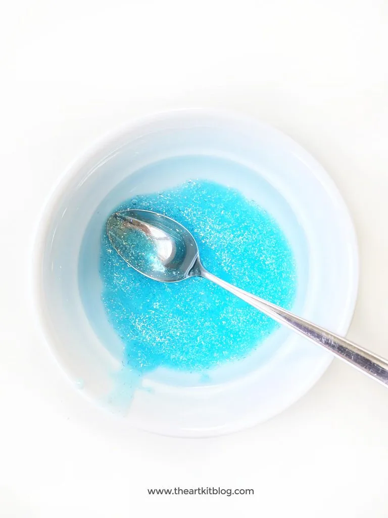 How to Make Homemade Snowflake Slime Recipe the art kit liquid starch glitter glue FACEBOOK