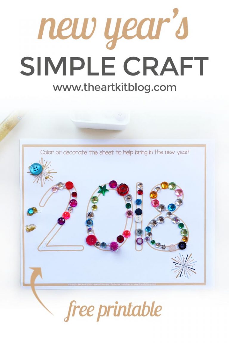 Simple New Year's Craft for Kids {Free Printable} - The Art Kit