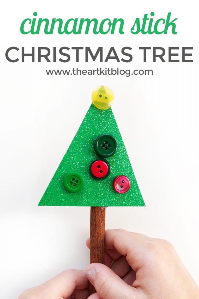 Cinnamon stick Christmas tree craft for kids the art kit blog