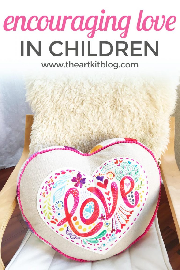Encouraging love in children with wee believers love affirmation heart pillow review from the art kit blog