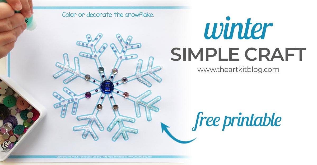 Simple Winter Craft for Kids {Free Printable} - The Art Kit