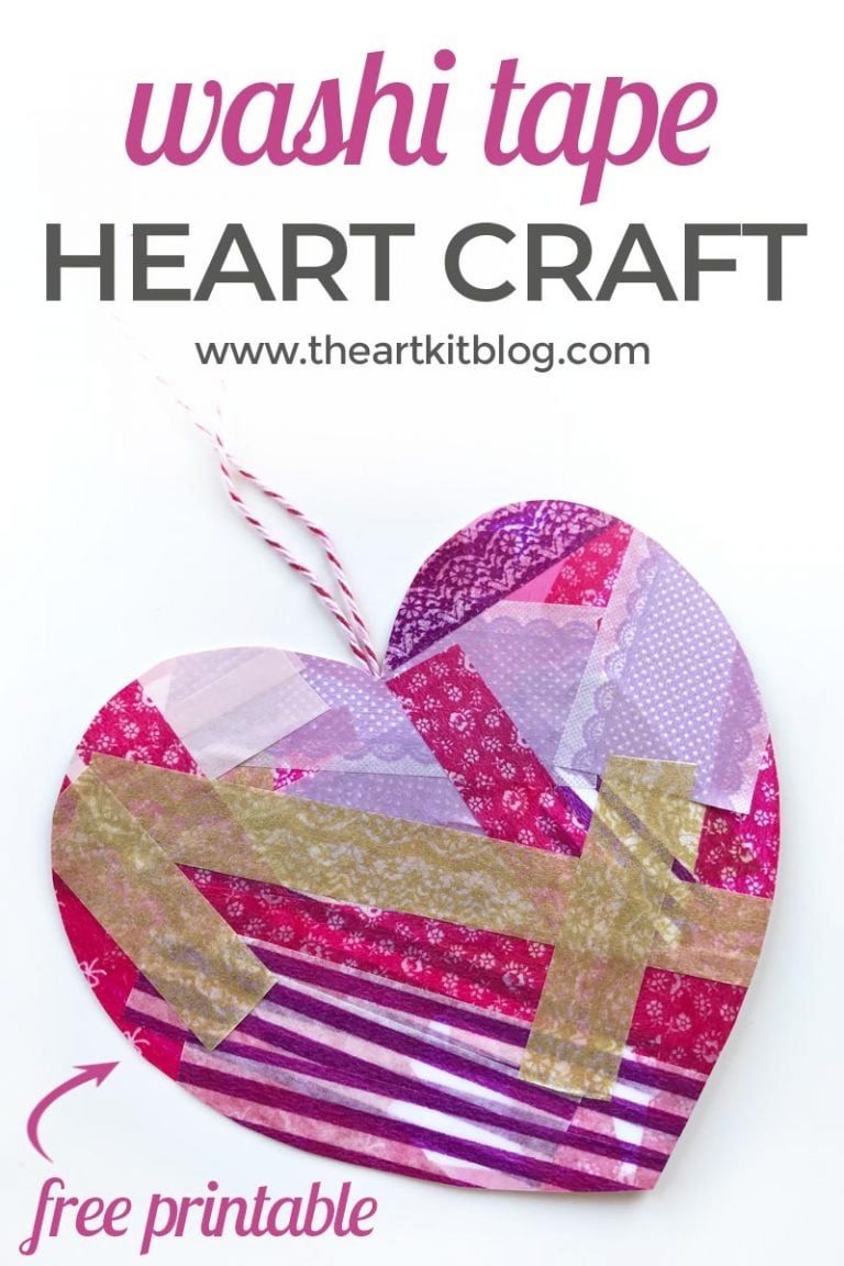 washi tape hearts no mess valentines day craft for kids