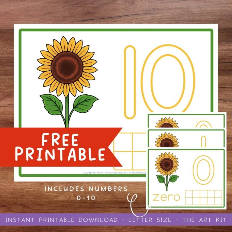 free-sunflower-ten-frame-printable