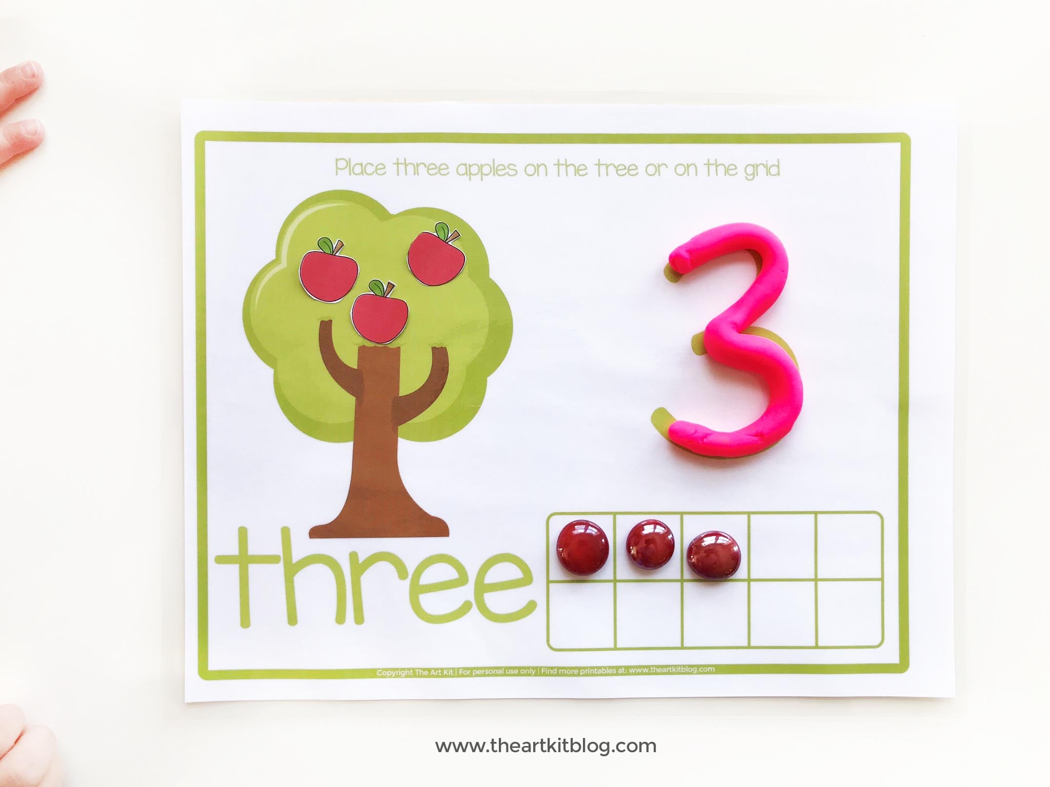 tree playdough mats counting - The Art Kit