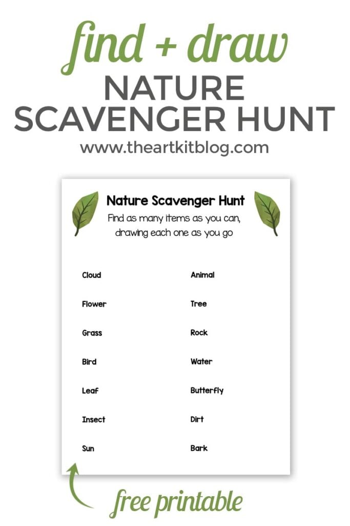 nature scavenger hunt free printable the art kit pinterest 2
