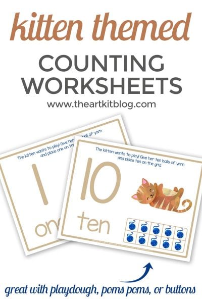 kitten counting activity sheet for kids printable pinterest