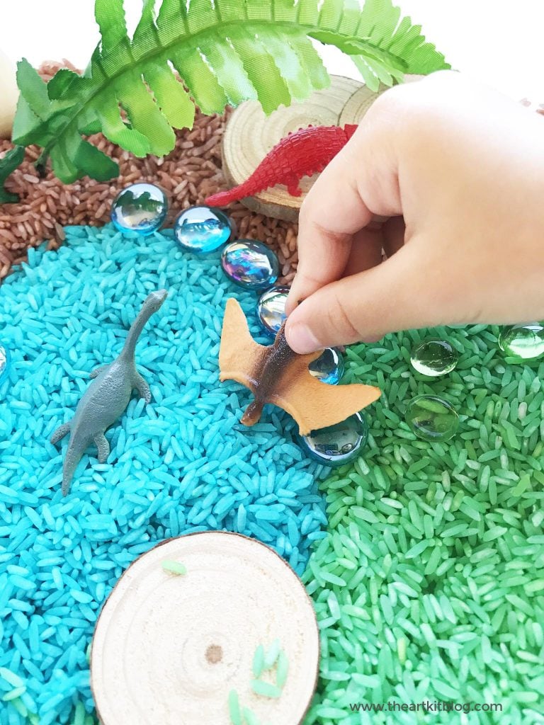 dinosaur rice sensory kit image picture pinterest