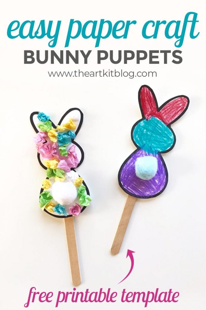 cute bunny paper craft with free printable template  the