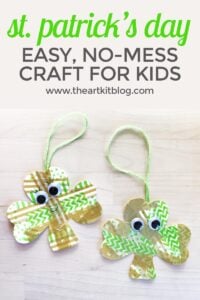 st patricks day craft kids washi tape shamrock no mess pinterest the art kit