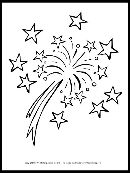fireworks coloring page