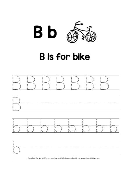 letter b coloring page printable worksheet large sample – The Art Kit
