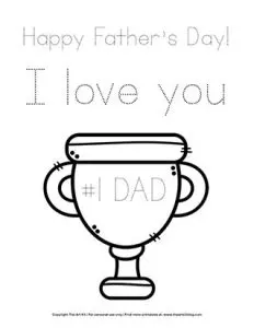 number-1-dad-trophy-worksheet-small-1 - The Art Kit