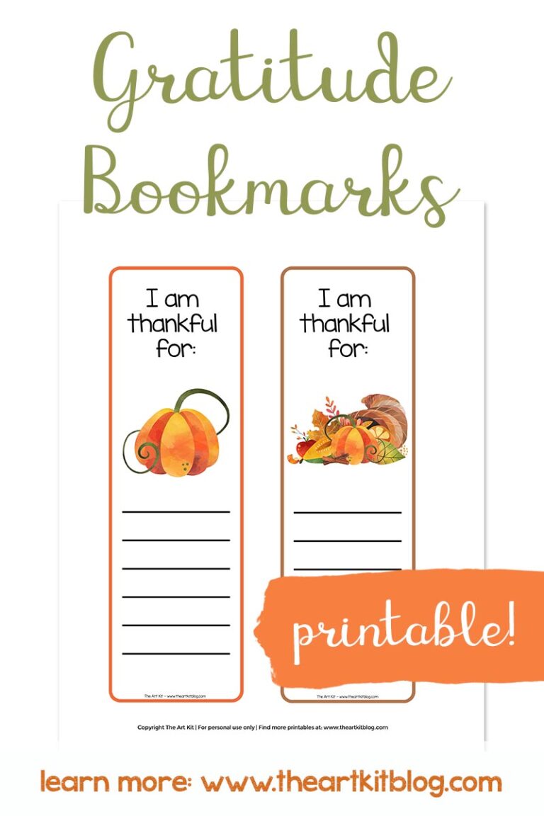 FREE Gratitude Bookmarks - The Art Kit